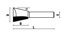 Fresa per smussare con gambo da 8 mm