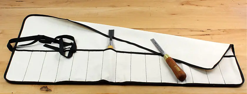 Borsa degli attrezzi da arrotolare di tela forte con 15 tasche