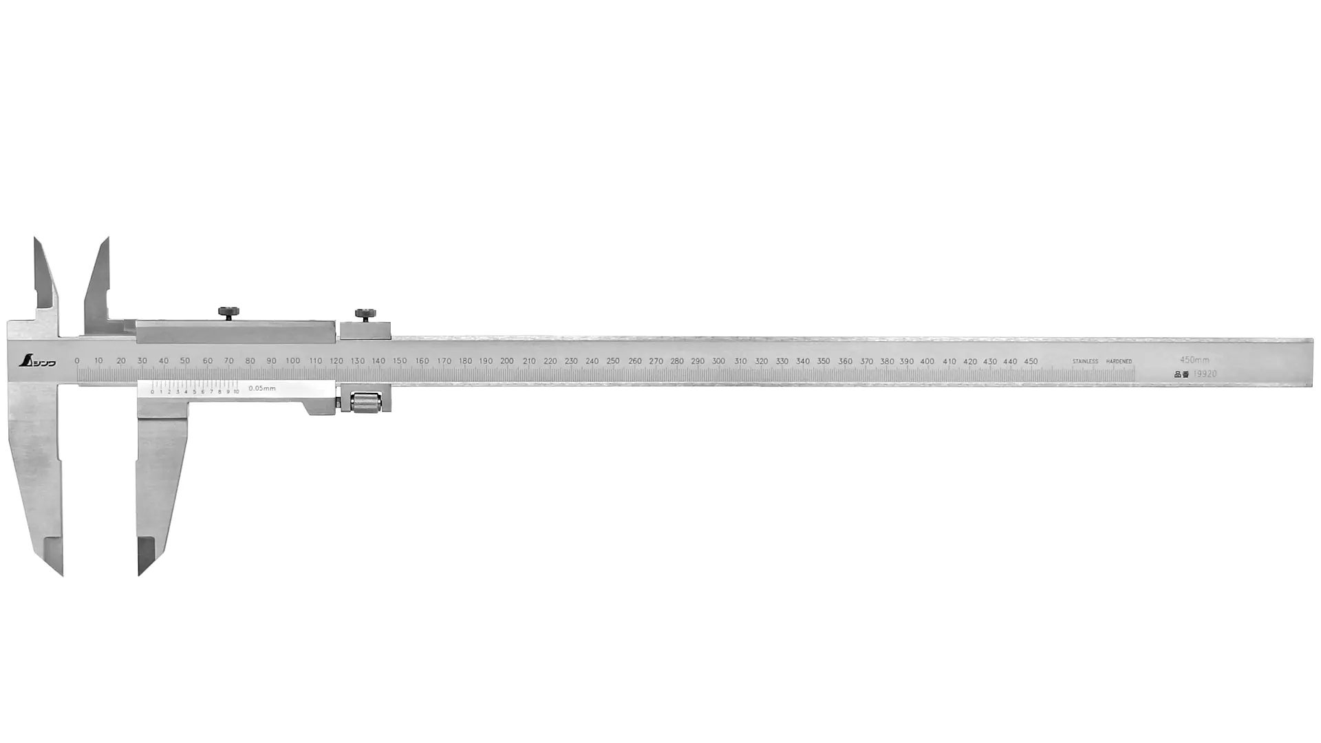 Calibro a nonio tascabile 450 mm con vite di bloccaggio SHINWA Calibro a nonio tascabile 450 mm con vite di bloccaggio SHINWA