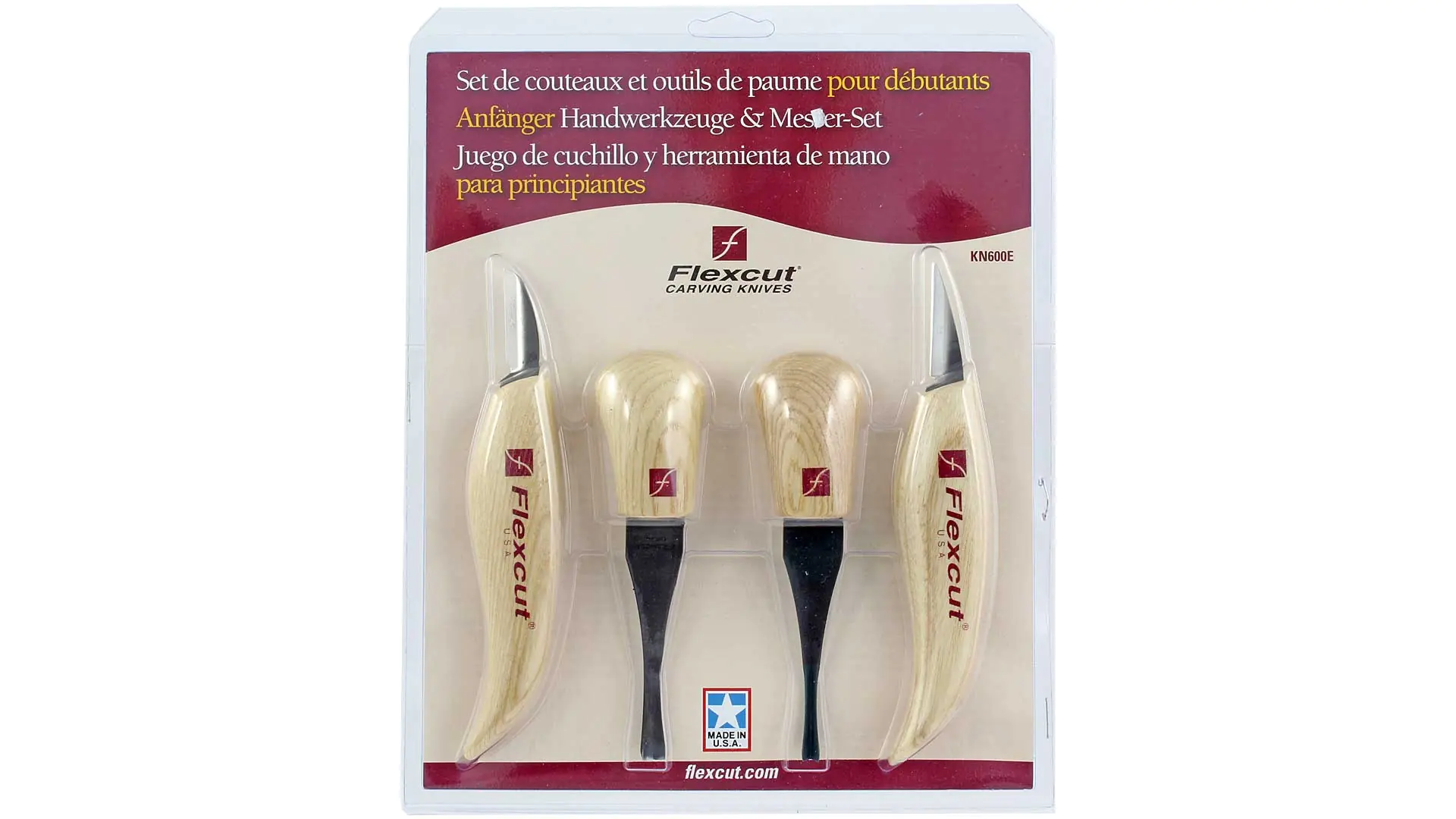 Kit di 2 coltelli e 2 coltelli da palmo per principianti FLEXCUT