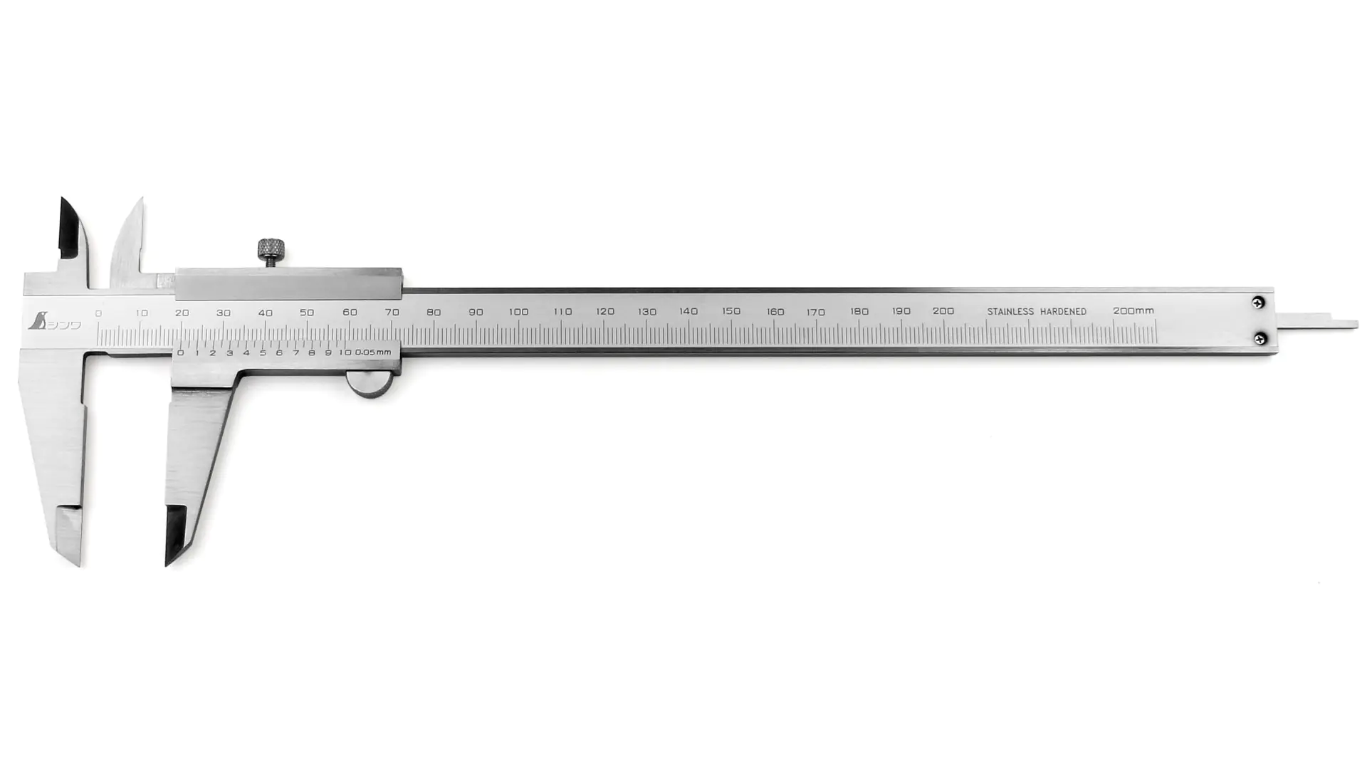 Calibro a nonio tascabile 200 mm con vite di bloccaggio SHINWA