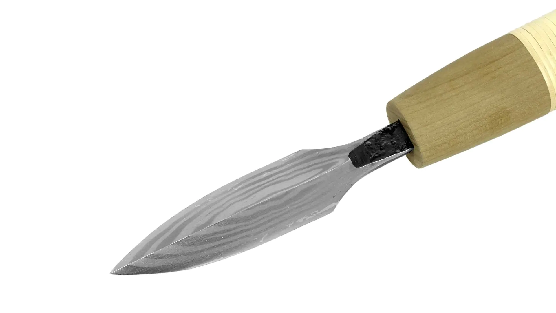 Yari-Ganna grande per uso a due mani - lama in uno speciale acciaio bianco acciaio damascato Suminagashi 90 x 27mm lunghezza totale 745 mm OKADA