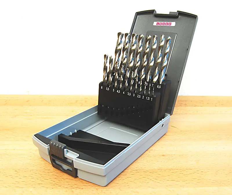 Set punte elicoidali HSS 1,0 - 10,0 mm con incremento di 0,5 mm LOEHER-LB2 840/01 punte molate -  in custodia di plastica