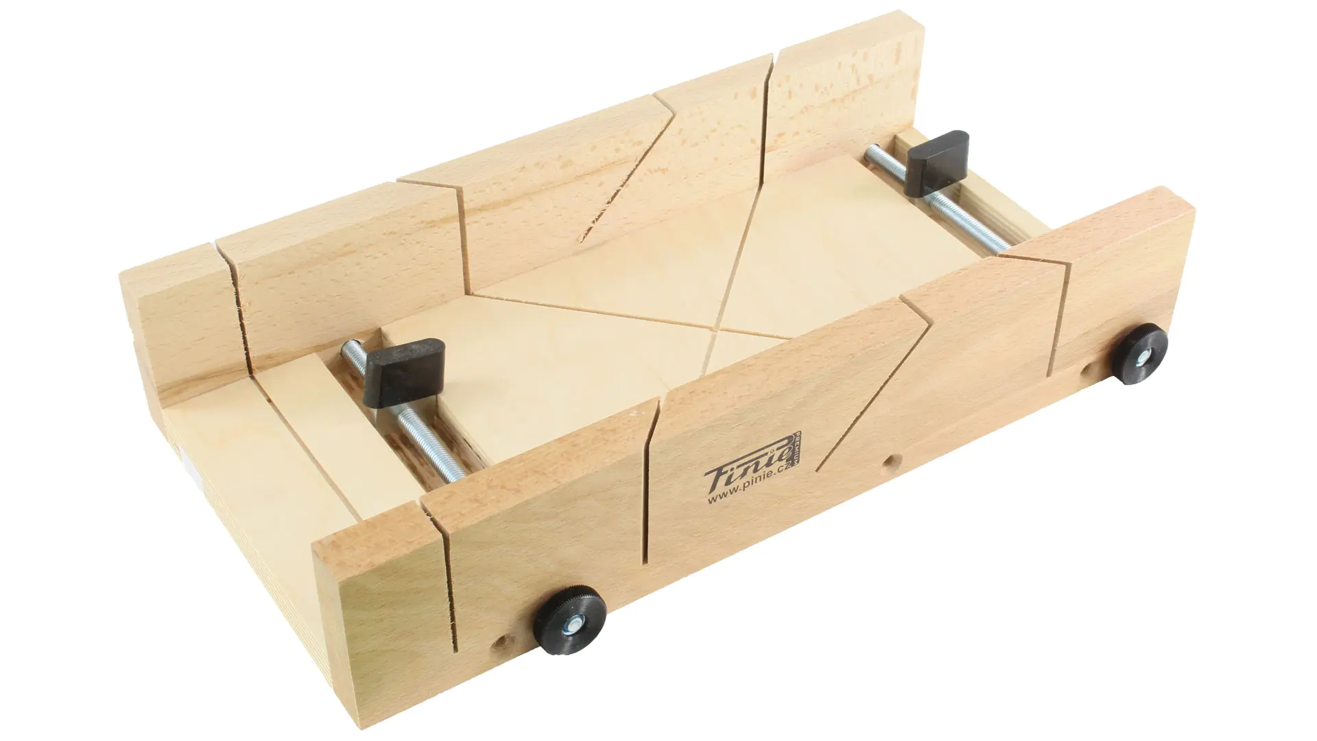 Miter Box Sides made of Beechwood Base made of Chipboard with 2 Fixing Clamps 350x140x50mm PINIE