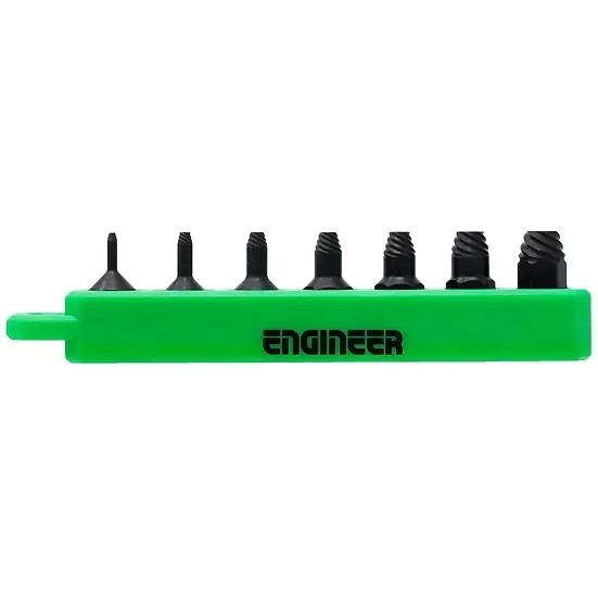 Set estrattore di viti 7-in-1 da 18mm per viti a brugola ENGINEER Set estrattore di viti 7-in-1 da 18mm per viti a brugola ENGINEER