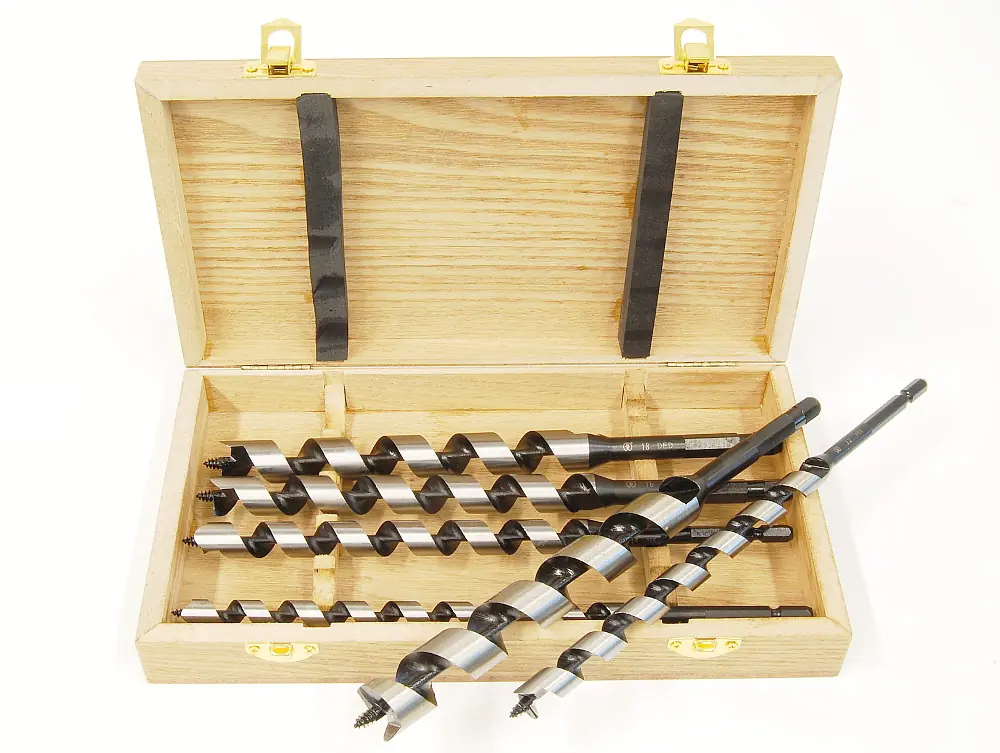 Set di 6 trivelle a elica 10-12-14-16-18-20 mm LT 235 mm in scatola di legno