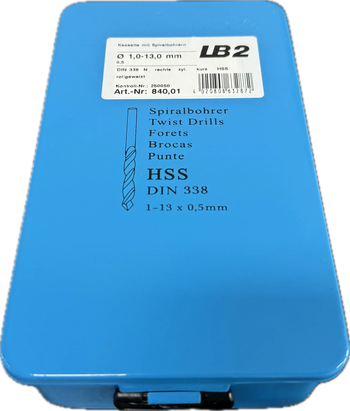 Set punte elicoidali HSS 1,0 - 13,0 mm con incremento di 0,5 mm LOEHER-LB2 840/01 punte rullate -  in custodia di plastica