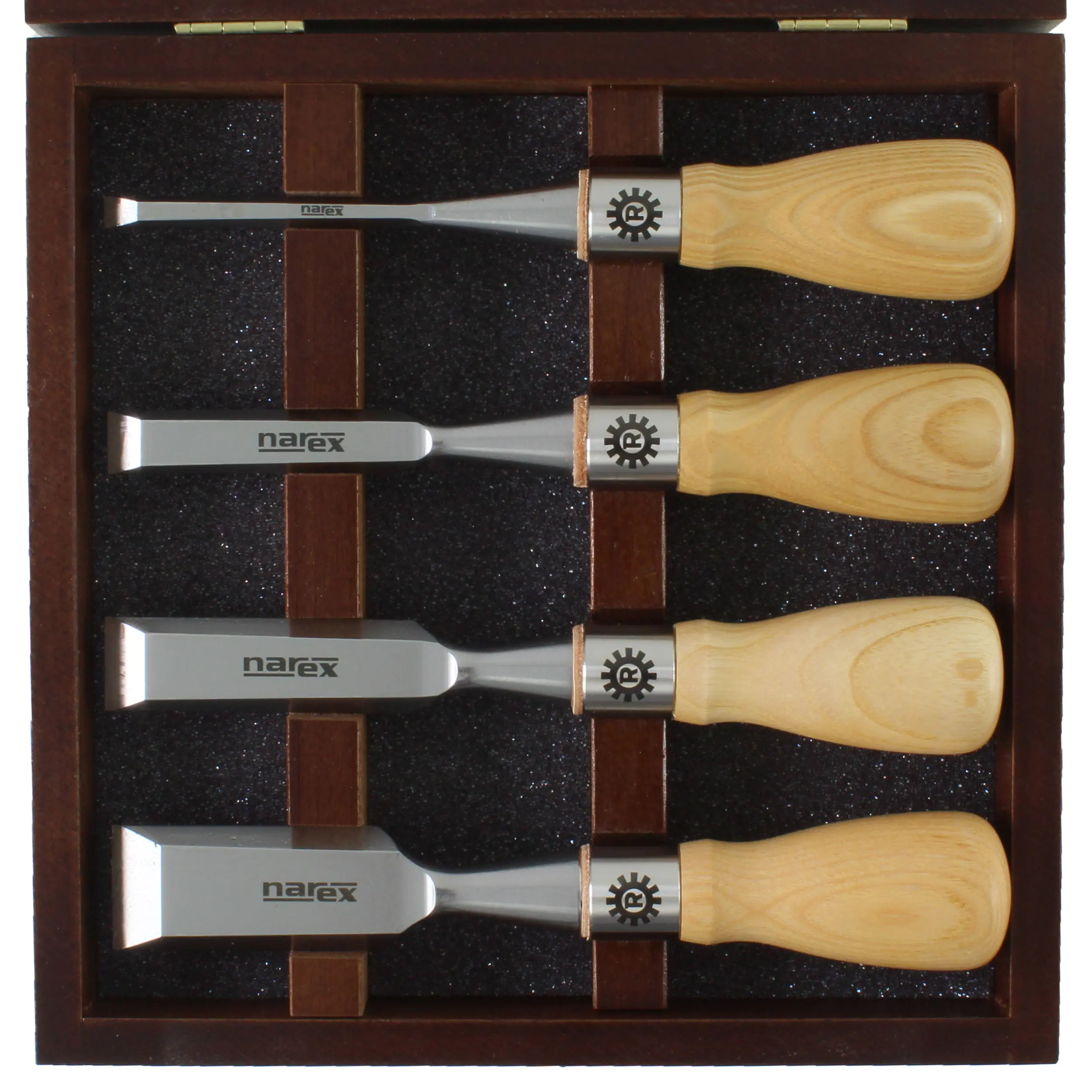 RICHTER Set con 4 scalpelli corti 1/4"; 1/2"; 3/4"; 1" pollice NAREX