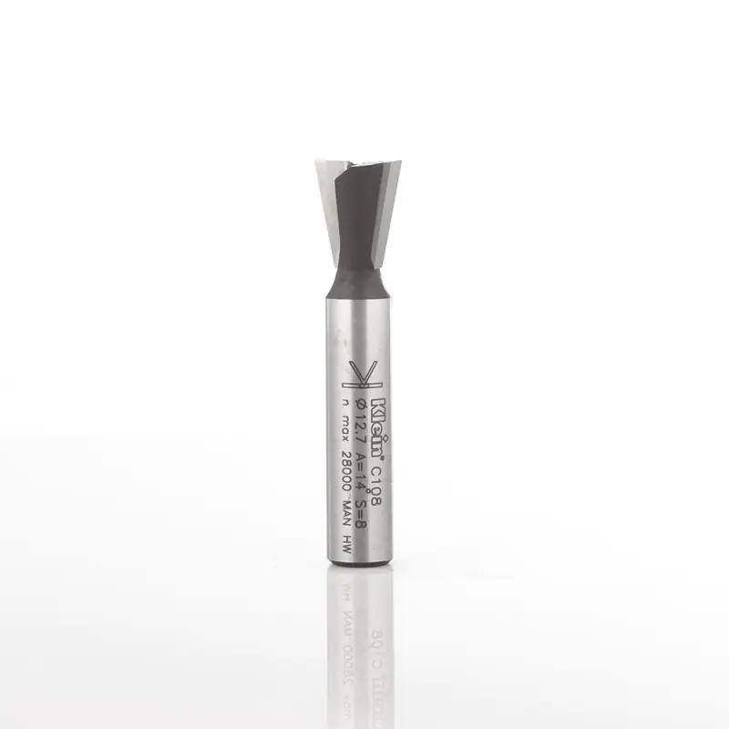 Frese per incastri a coda di rondine TCT D=12.7mm B=13mm L=49mm Angolatura=14° S=8mm KLEIN