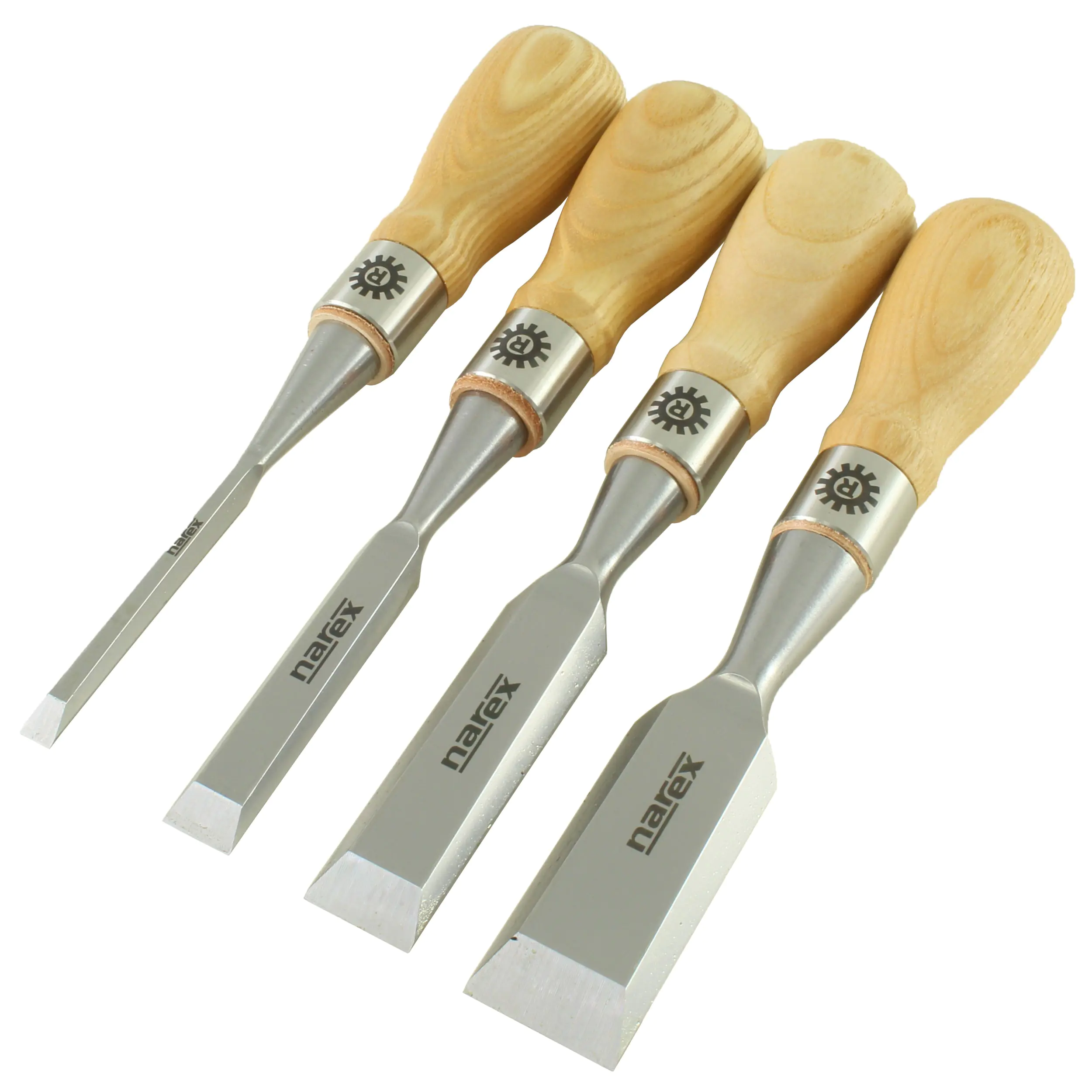 RICHTER Set con 4 scalpelli corti 1/4"; 1/2"; 3/4"; 1" pollice NAREX