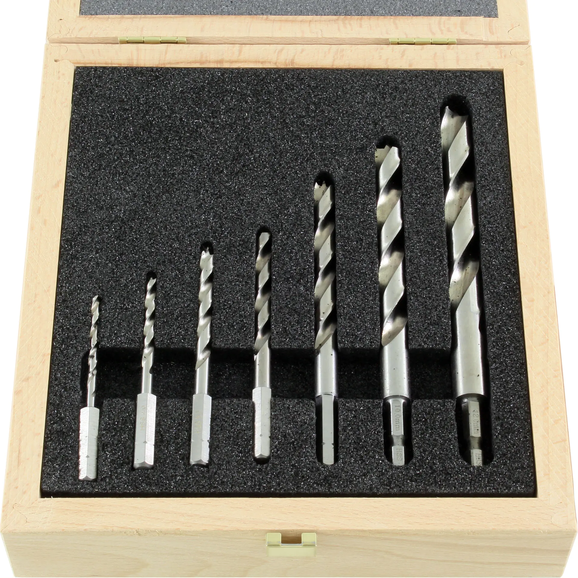 Set di 7 punte elicodali per legno lungo HSS-G a inserto 3-4-5-6-8-10-12mm FAMAG