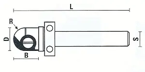 Frese a raggio convesso con coltello reversibile D=12.7mm B=13mm R=6mm L=59mm S=8mm KLEIN