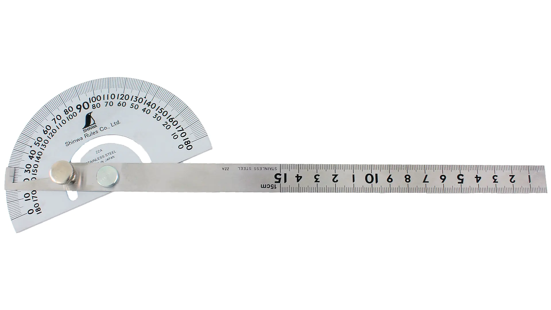 Goniometro a piastra angolare con blocco Diametro 120 mm Lunghezza della lama 245 mm SHINWA