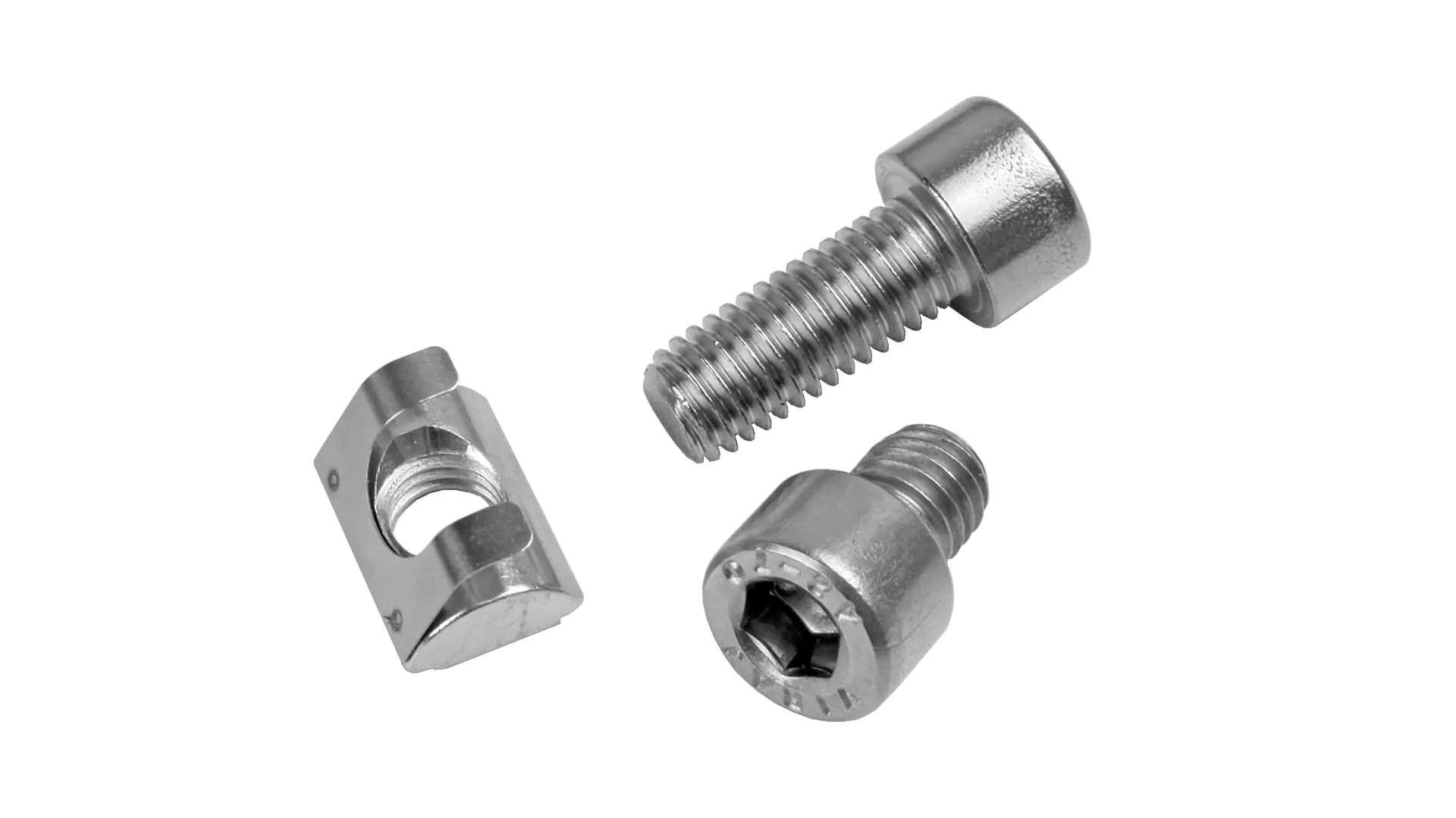 Set: Slide Nut with thread M8 - Socket Head Screw M8x10 - Socket Head Screw M8x20 Set: Slide Nut with thread M8 - Socket Head Screw M8x10 - Socket Head Screw M8x20