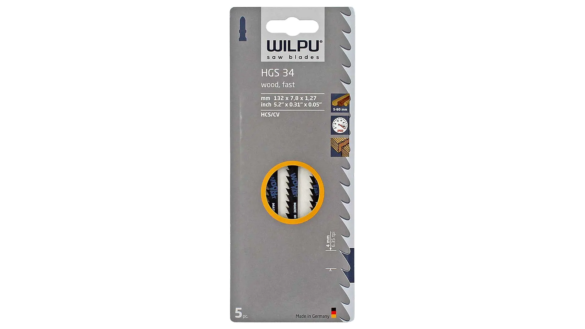 Set di 5 lame per sega a coda HGS 34 WILPU