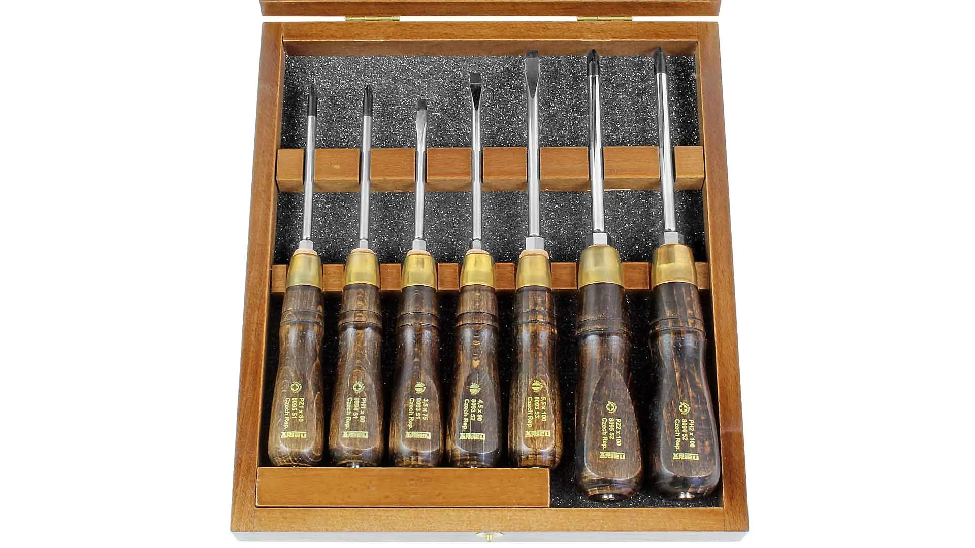 7 Pcs Screwdriver Set in wooden box Wood Line Plus NAREX 7 Pcs Screwdriver Set in wooden box Wood Line Plus NAREX