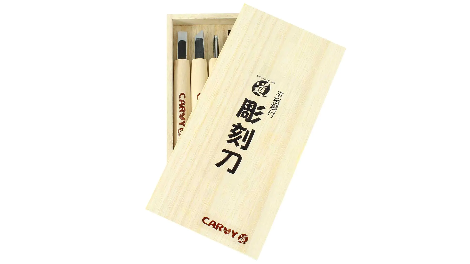 CARVY Set di 5 sgorbie giapponesi lunghezza maniglia 145 mm lunghezza totale 175 mm CARVY Set di 5 sgorbie giapponesi lunghezza maniglia 145 mm lunghezza totale 175 mm