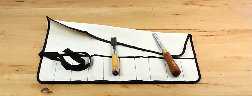 Borsa degli attrezzi da arrotolare di tela forte con 10 tasche