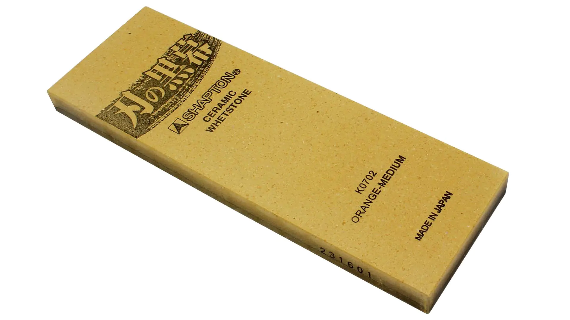 Pietra ad acqua da affilatura grana 1000 arancio 210 x 70 x 15 mm Ha-no-kuromaku serie SHAPTON
