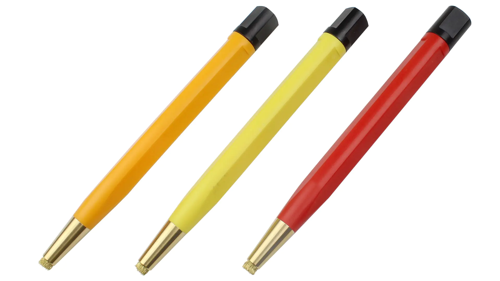Spazzola a filo di ottone 4 mm in sfera di plastica con punta di ottone e meccanica a rotazione