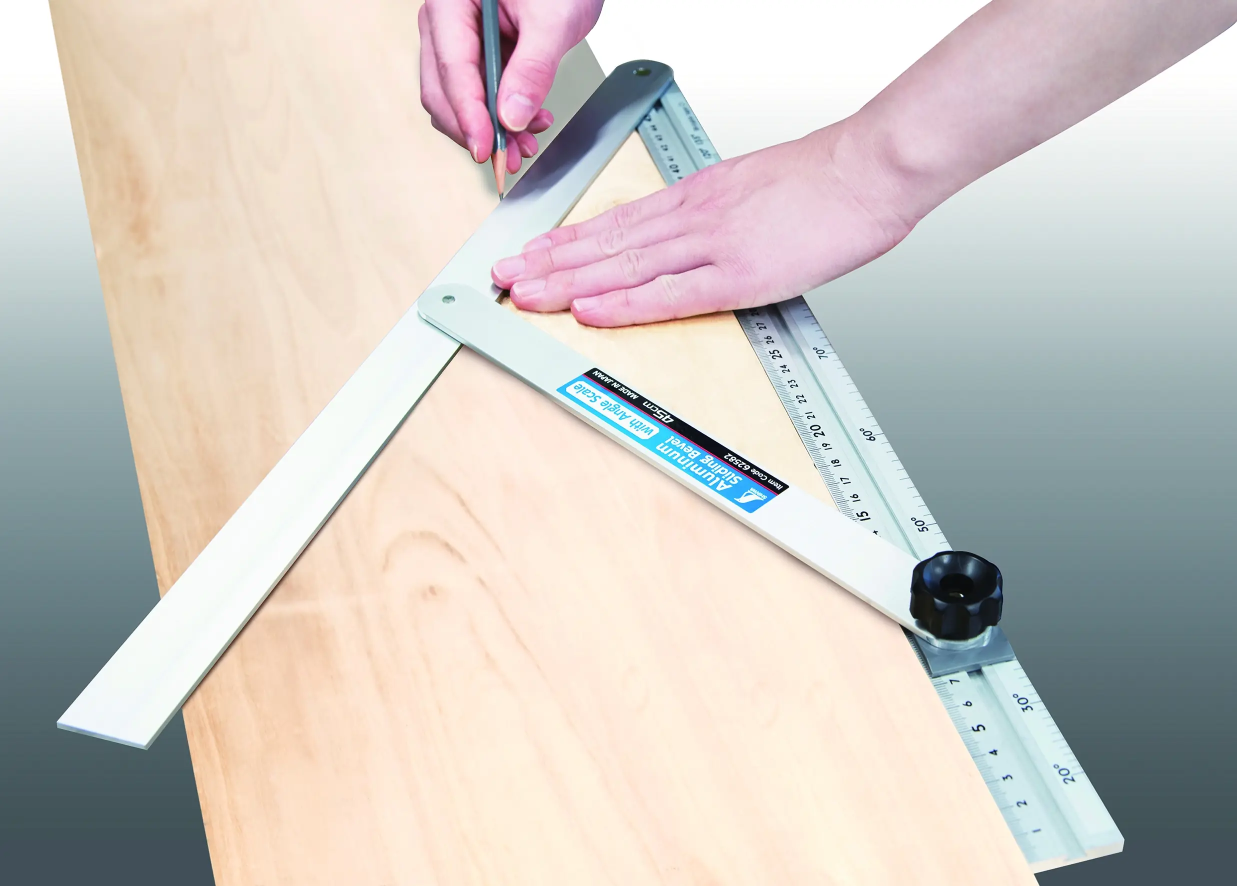 Falsa squadra grande con goniometro 45cm SHINWA