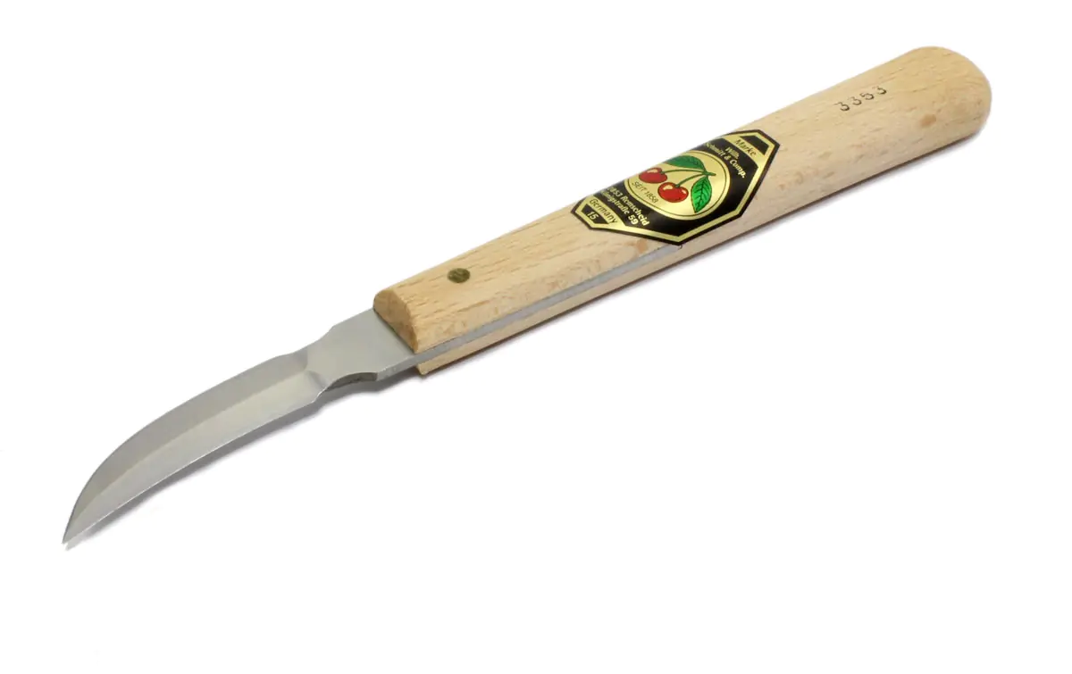 Coltello da intaglio con lama a doppia curva, doppio taglio DUE CILIEGE Coltello da intaglio con lama a doppia curva, doppio taglio DUE CILIEGE