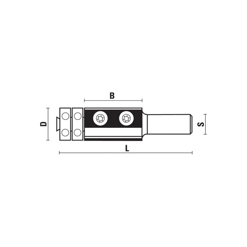Frese con coltellini HW per refilare doppio cuscinetto inferiore D=19mm B=50mm L=100mm Z=2 S=12mm KLEIN