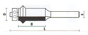 Frese per rifilare a "V" con cuscinetto a sfera TCT D=12.7mm B=25.4mm L=67mm S=6mm KLEIN