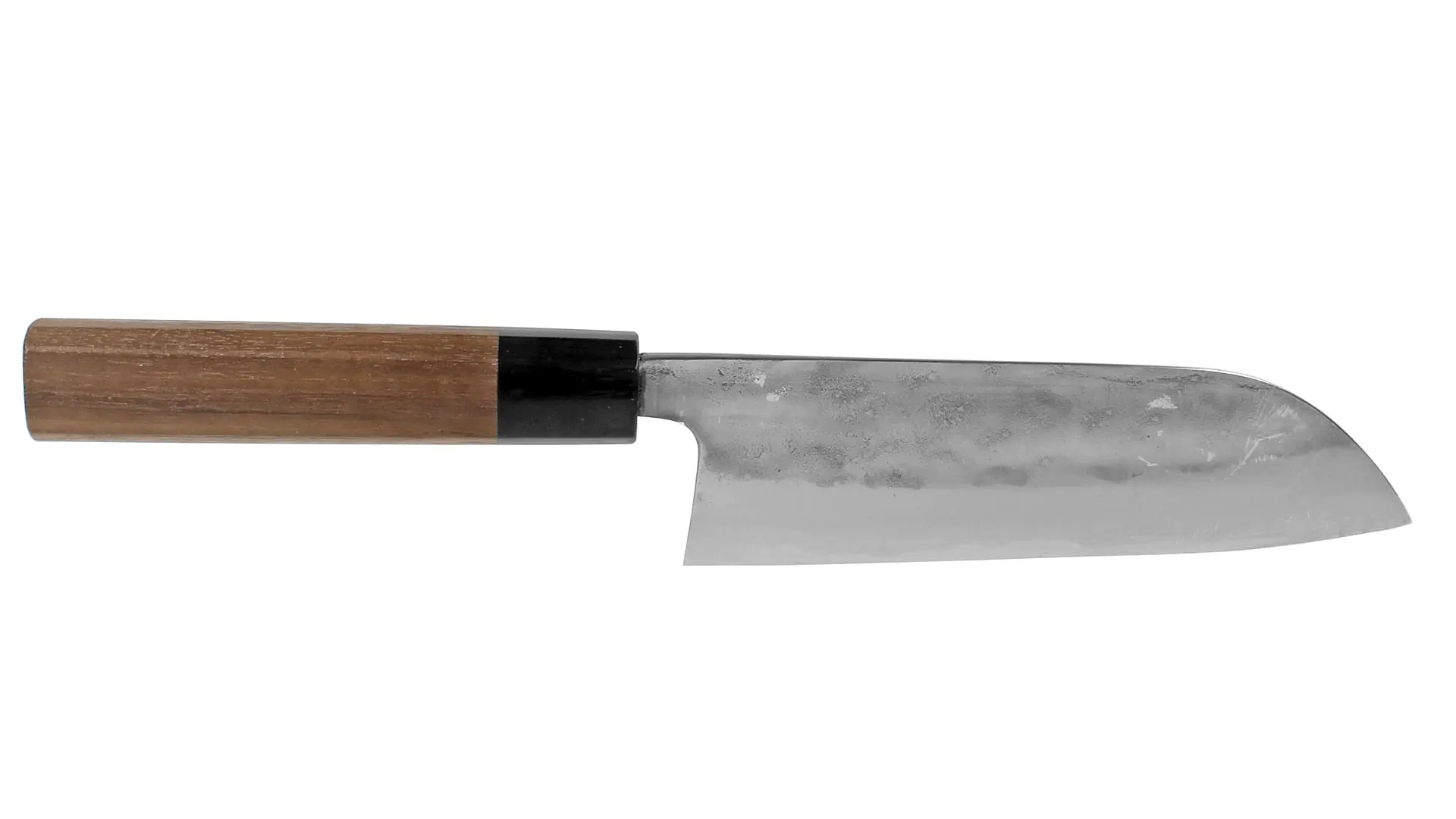 Nashiji Santoku Blade Length 165 mm Jap. Kitchen Knife Aogami No. 1  Walnut Handle KATSUTO TANAKA