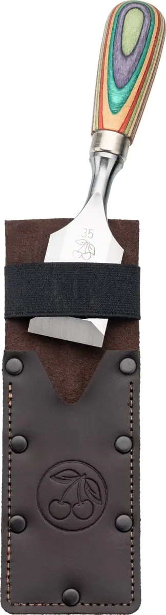 W.I.N.A.C. Scalpello corto 35 mm in custodia in pelle con manico da skateboard KIRSCHEN