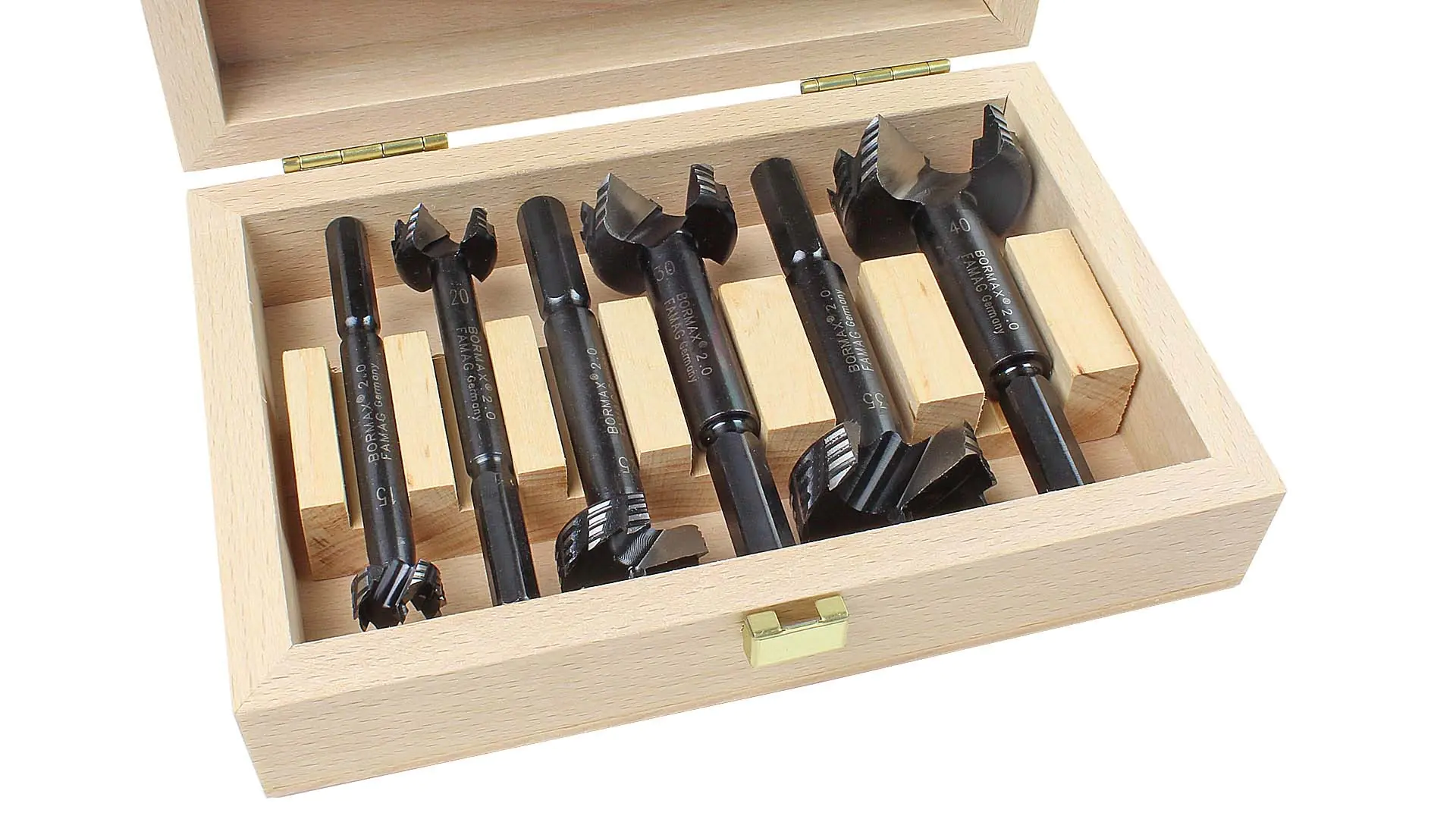 Set di 6 Bormax in scatola di legno 15-20-25-30-35-40 mm FAMAG