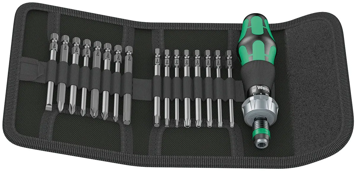 Bit Set Kraftform Kompakt 60 RA with 16 Bits 89 mm long and 816 RA WERA Ratchet Bit Holder Bit Set Kraftform Kompakt 60 RA with 16 Bits 89 mm long and 816 RA WERA Ratchet Bit Holder
