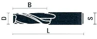 Fresa elicoidale a spirale positiva (destrorsa) fine (Up Cut)