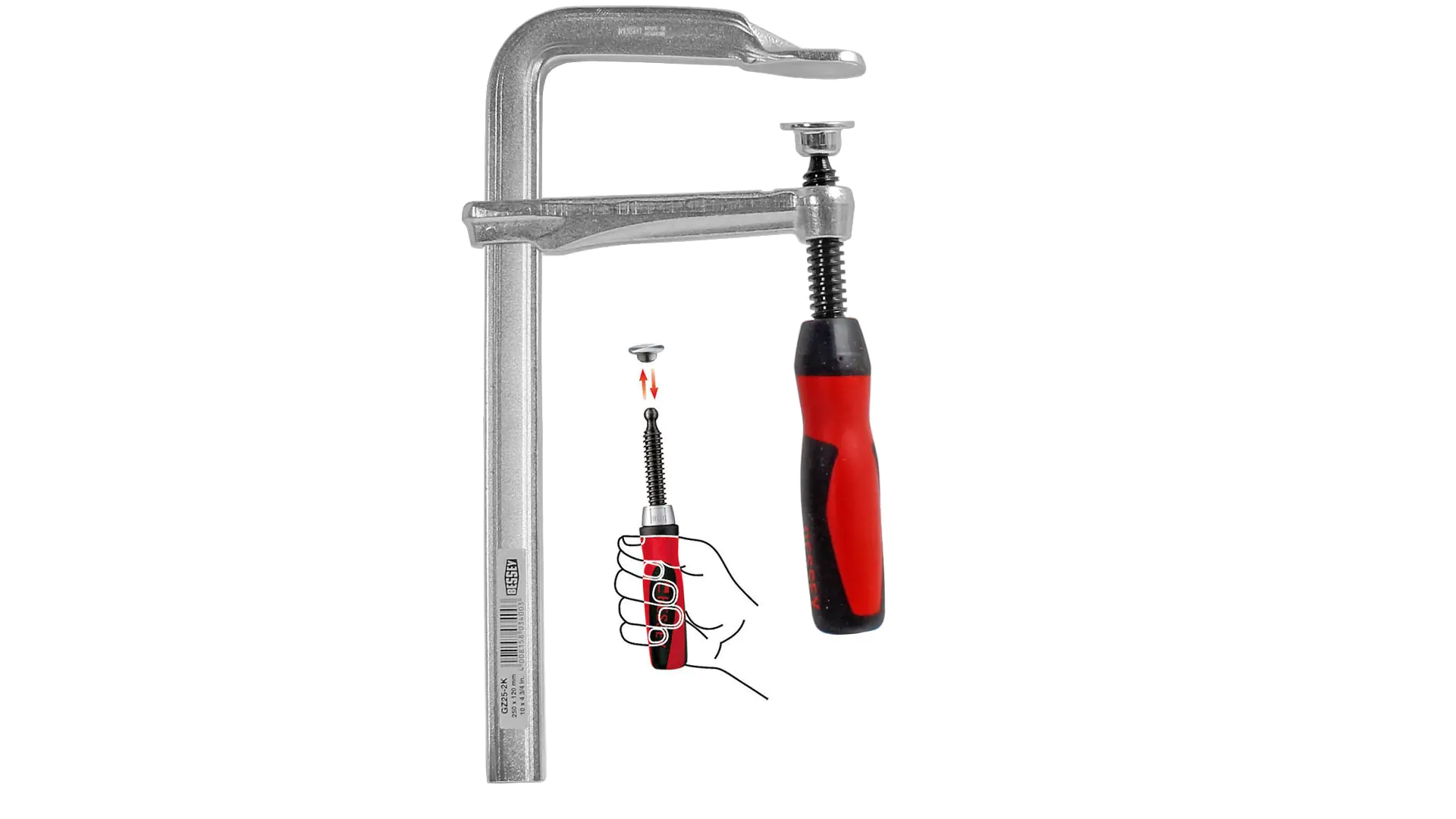 GZ10-2K Strettoio in acciaio apertura 100 mm profondità 60 mm maniglia Best-Comfort BESSEY GZ10-2K Strettoio in acciaio apertura 100 mm profondità 60 mm maniglia Best-Comfort BESSEY