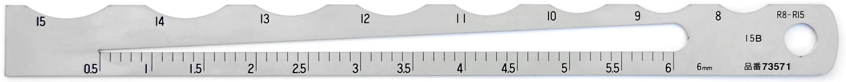 Calibro per diametro e raggio - diametro 0.5-6.0mm e raggio 8.0-15.0mm SHINWA Calibro per diametro e raggio - diametro 0.5-6.0mm e raggio 8.0-15.0mm SHINWA