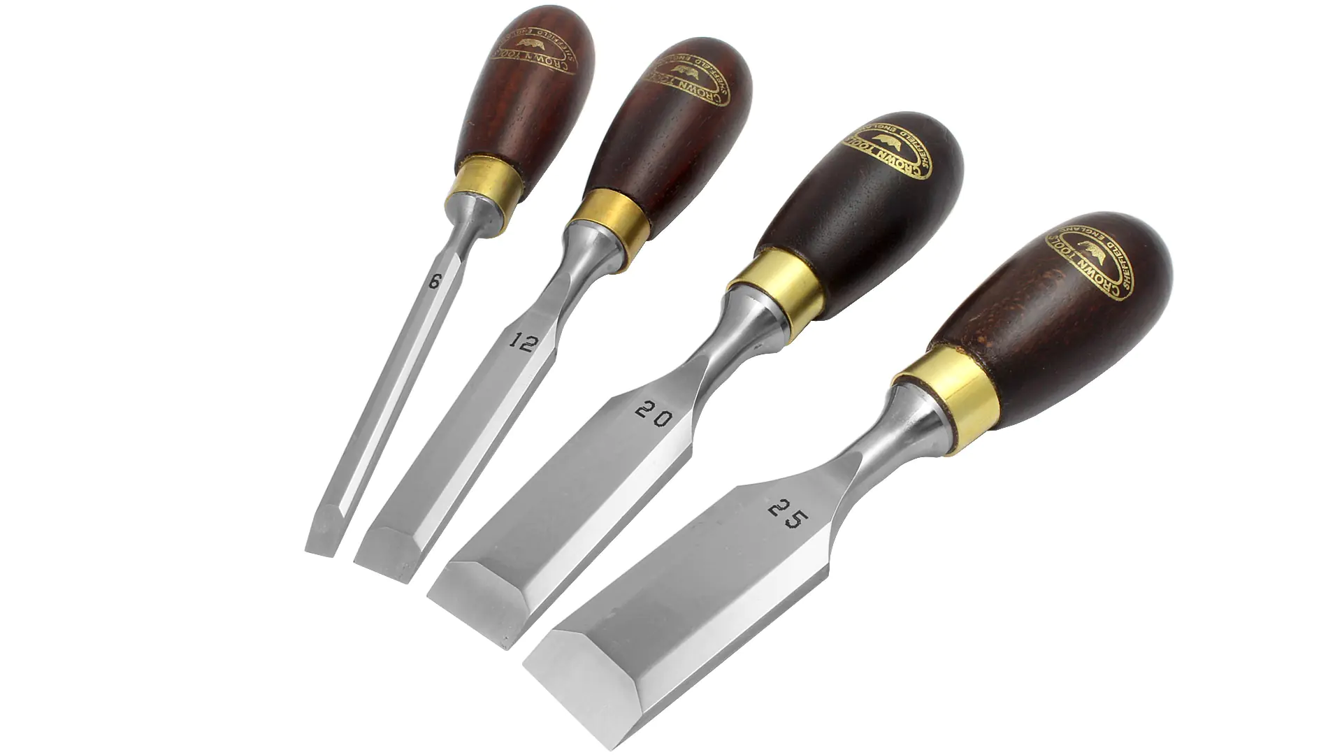 Set di 4 scalpelli corti (Butt Chisels) in scatola di cartone CROWN