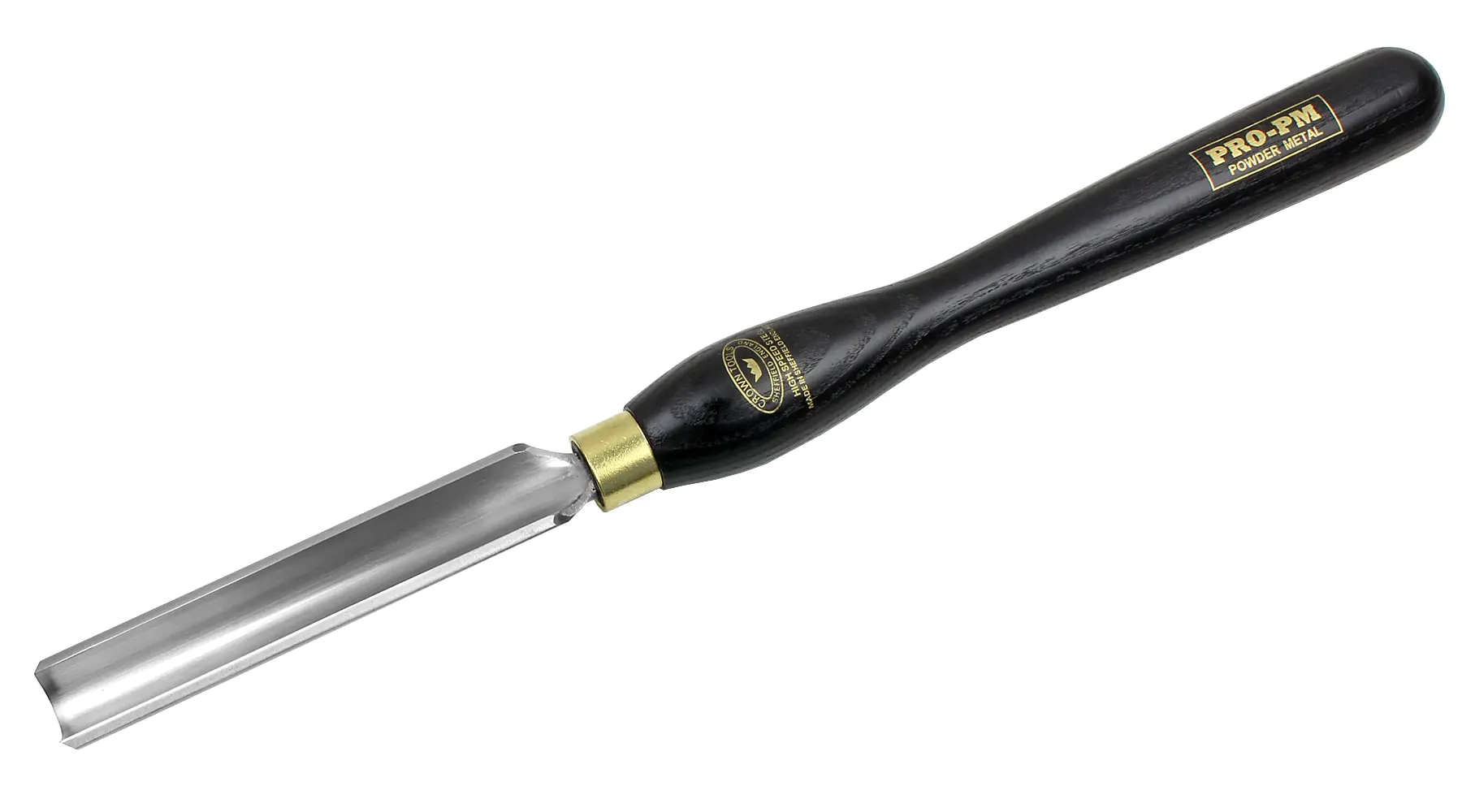 Pro-PM Sgorbia a sgrossare 19 mm con manico nero in frassino da 317 mm CROWN Pro-PM Sgorbia a sgrossare 19 mm con manico nero in frassino da 317 mm CROWN