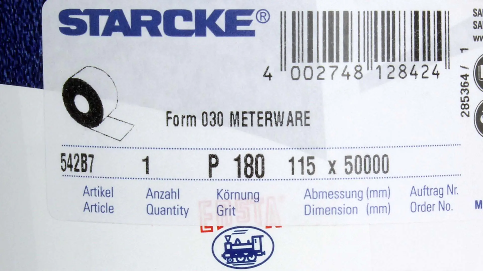 Carta abrasiva per legno in rotolo larghezza 115mm lunghezza 50m P240 Carta abrasiva per legno in rotolo larghezza 115mm lunghezza 50m P240