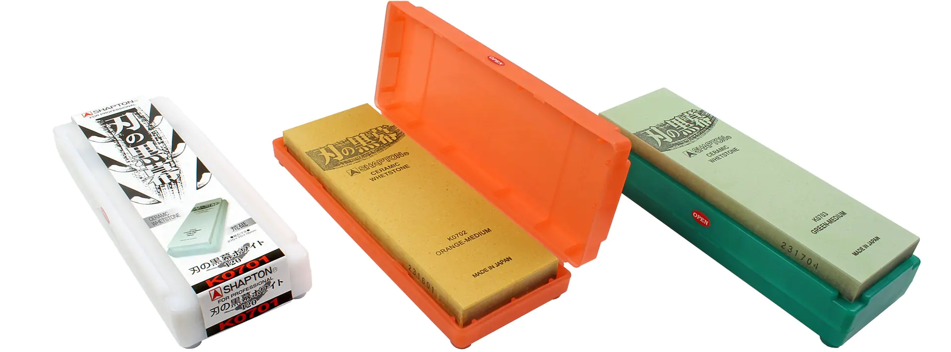 Pietra ad acqua a grana grossa 120 bianca 210 x 70 x 15 mm Ha-no-kuromaku linea SHAPTON