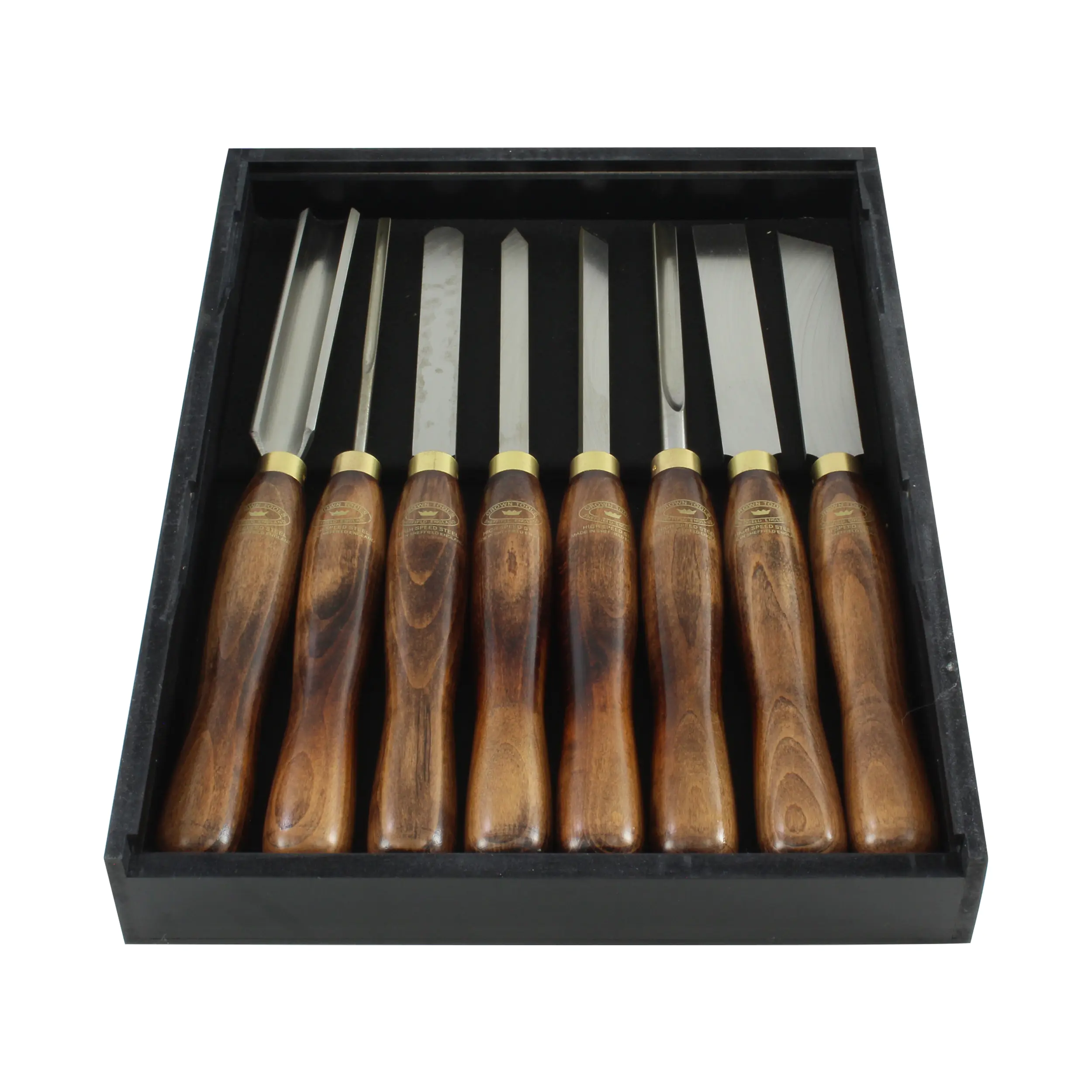 Set di 8 sgorbie in cassetto di legno CROWN