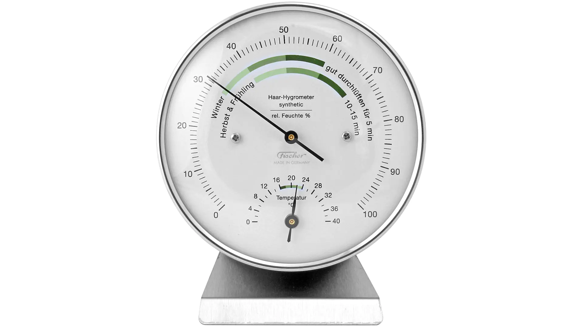 Climatemeter with table stand (Humidity and Temperature) for Inside Housing Dimension 103 mm FISCHER Climatemeter with table stand (Humidity and Temperature) for Inside Housing Dimension 103 mm FISCHER