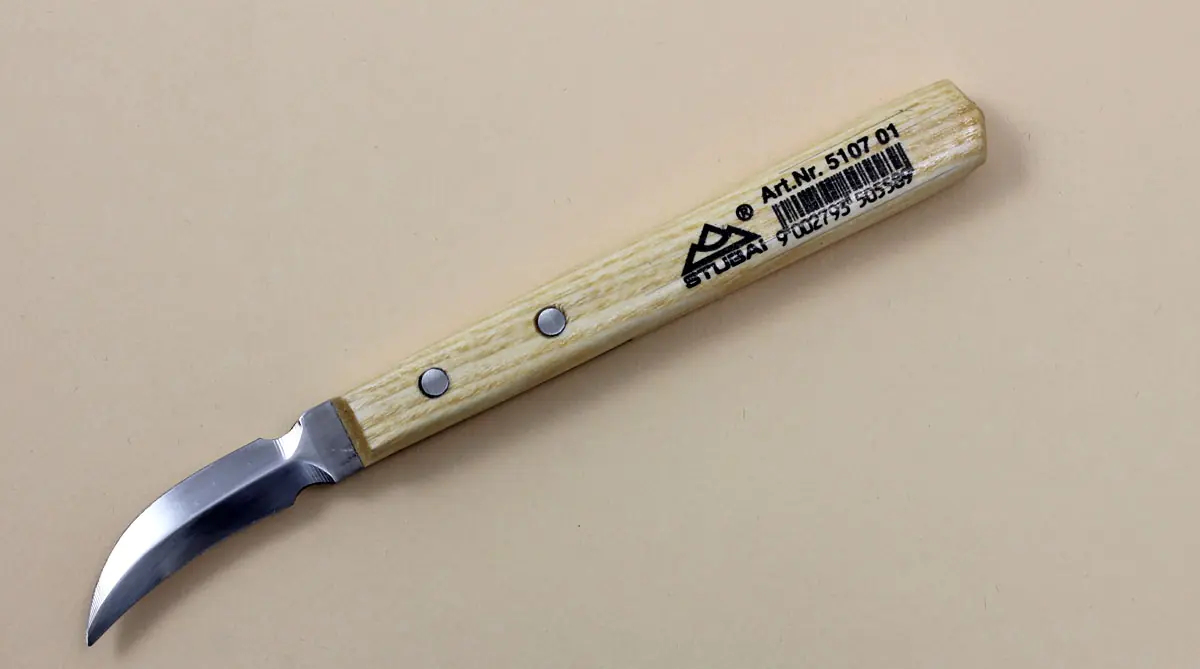 Coltello da intaglio a lama curva da entrambi i lati STUBAI
