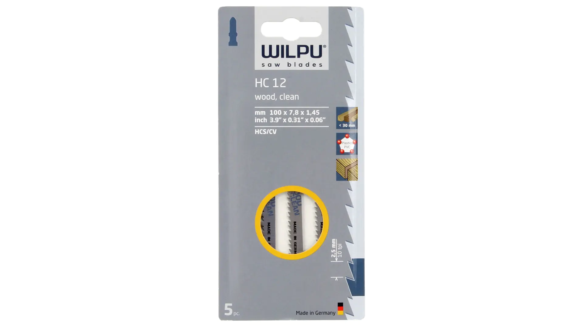Set di 5 lame per sega a coda HC 12 WILPU