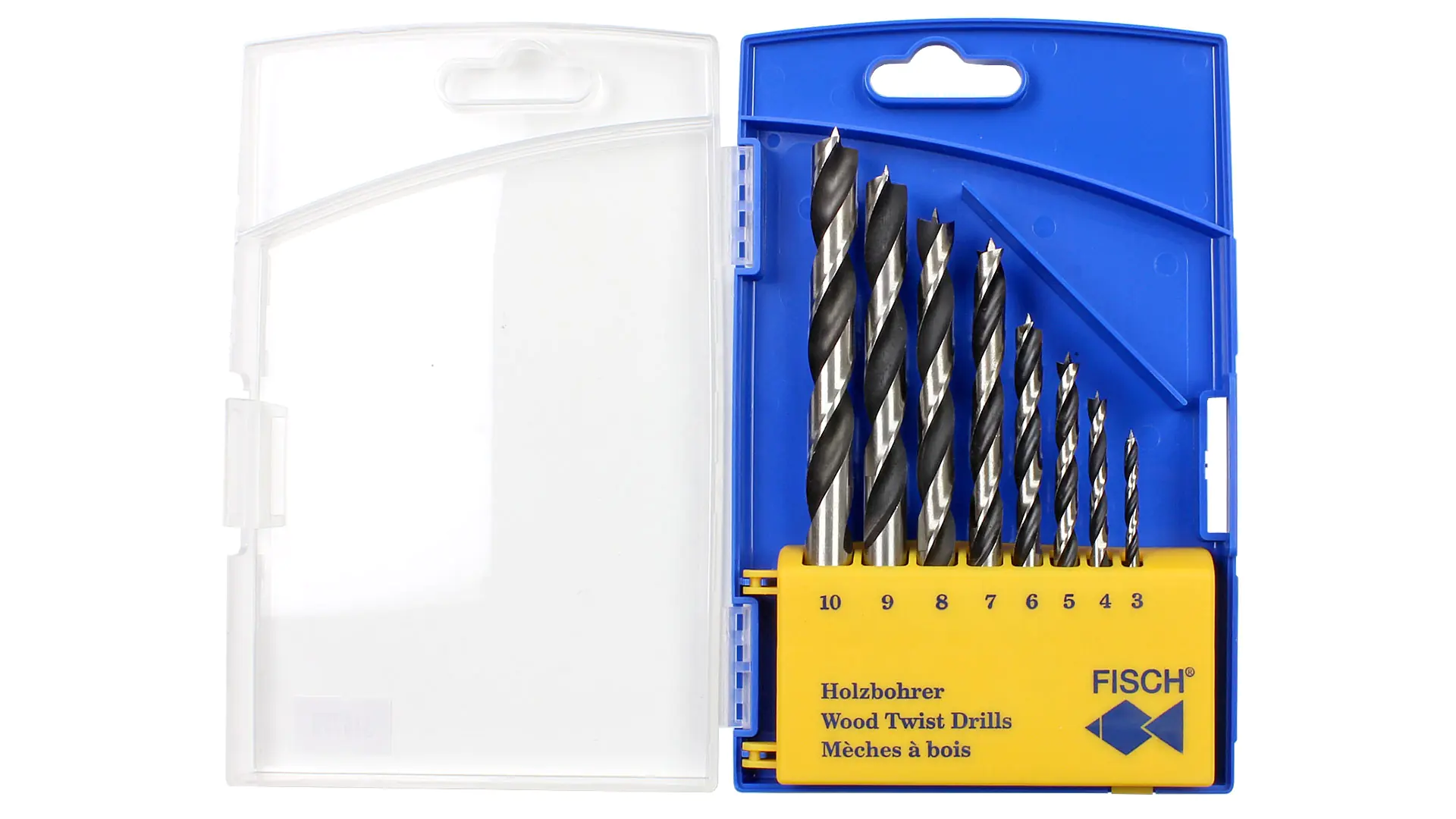 8 Piece Set Brad Point Twist Drills Standard  3-4-5-6-7-8-9-10 mm FISCH 8 Piece Set Brad Point Twist Drills Standard  3-4-5-6-7-8-9-10 mm FISCH
