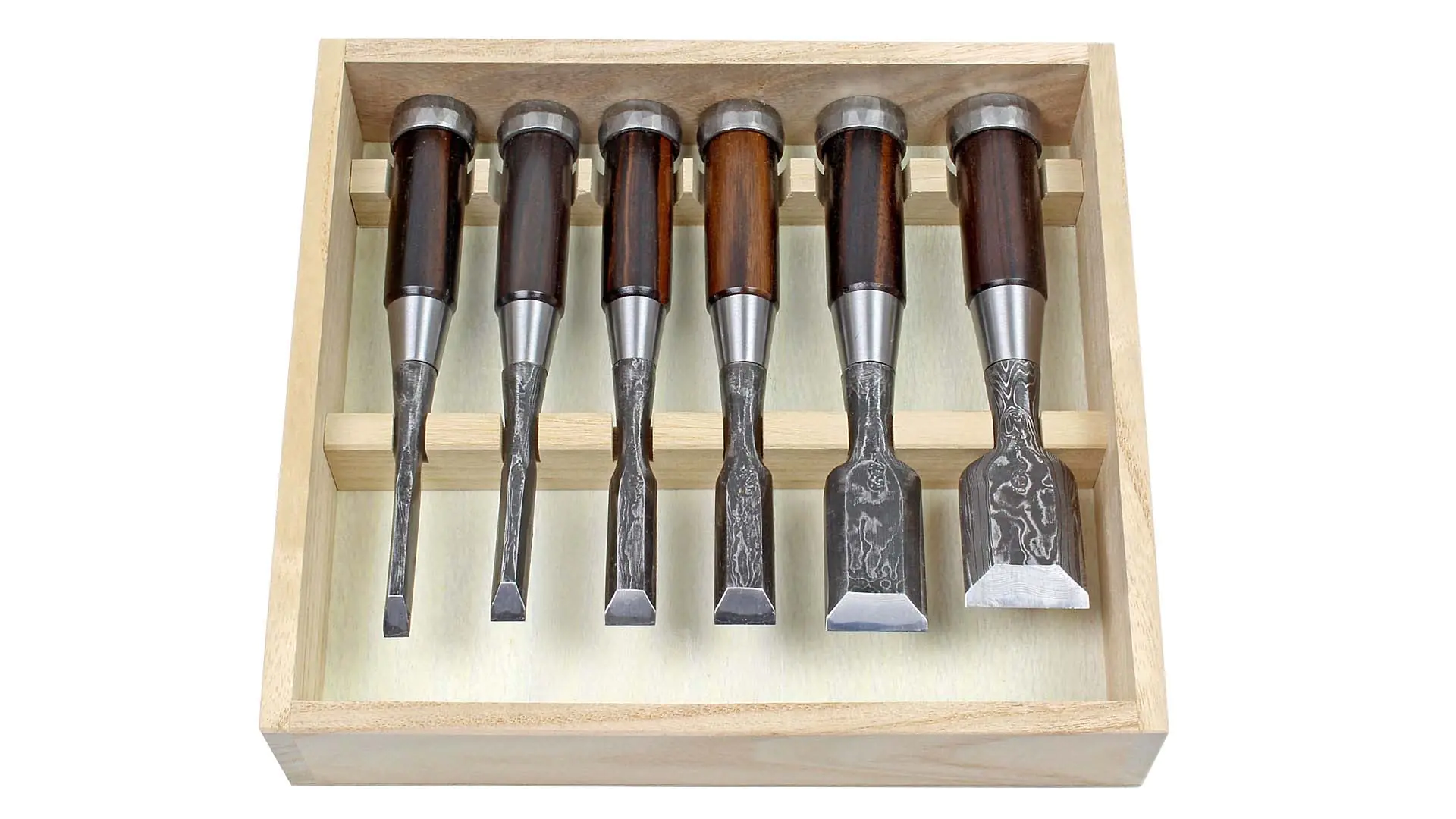 Set di 6 Scalpelli mini giapponesi acciaio damascato Suminagashi DAITEI