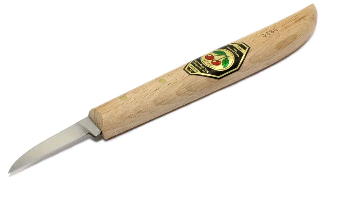 Coltello da intaglio a collo tondo, taglio dritto DUE CILIEGE