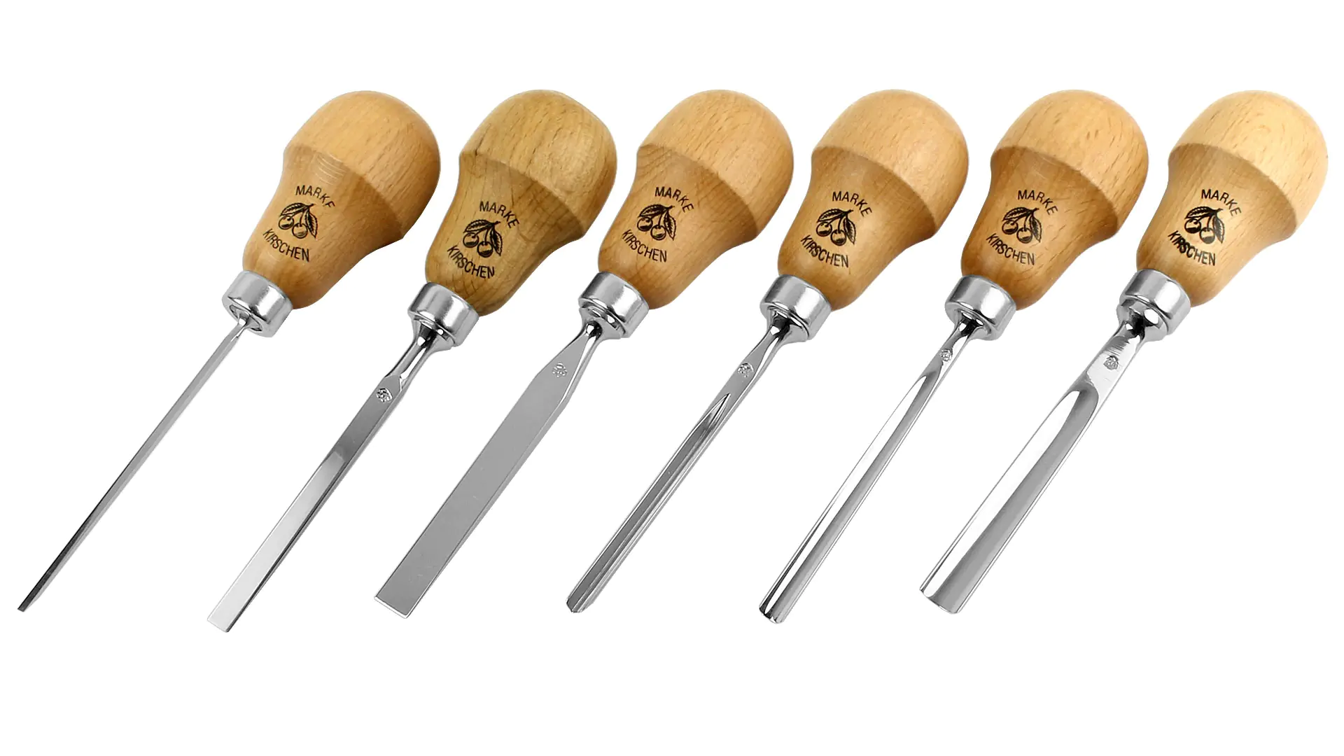Set di 6 sgorbie mini con manico a pera DUE CILIEGE